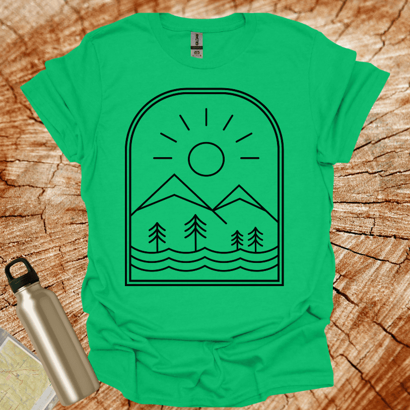 Emblem Mountain And Waves T-Shirt