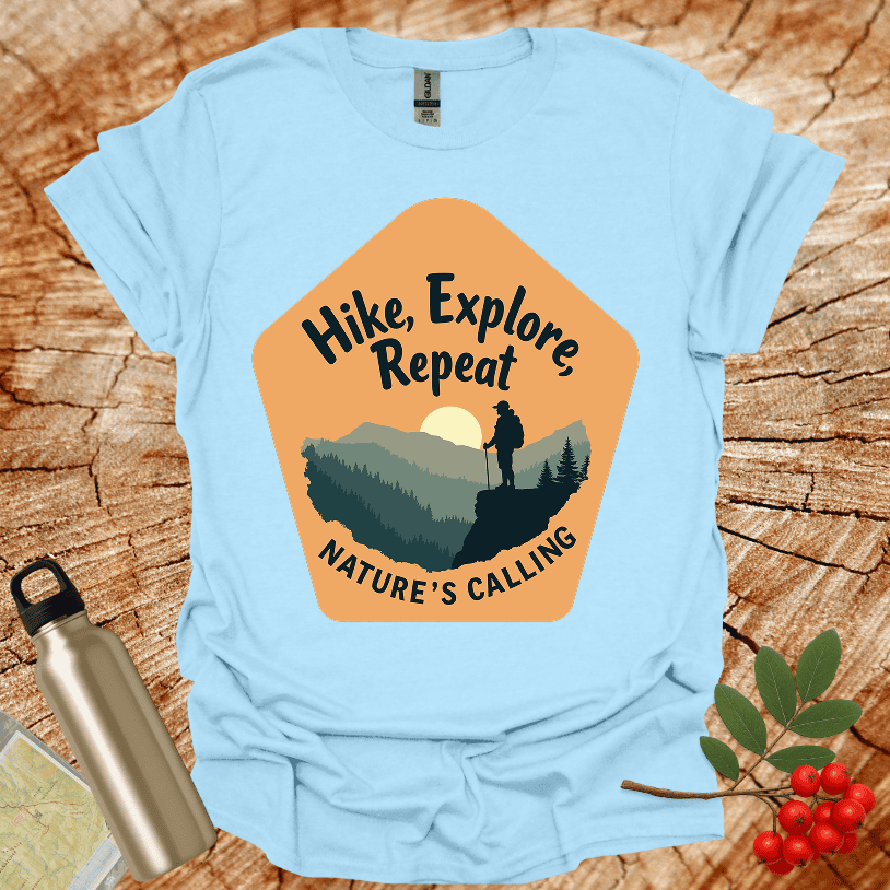 Hike Explore Repeat Nature is calling Polygon T-Shirt