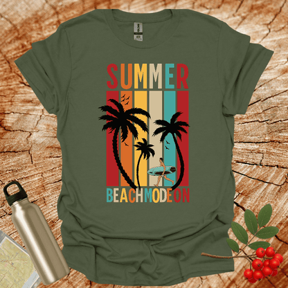 Summer Beach Mode On Male Surfer T-Shirt