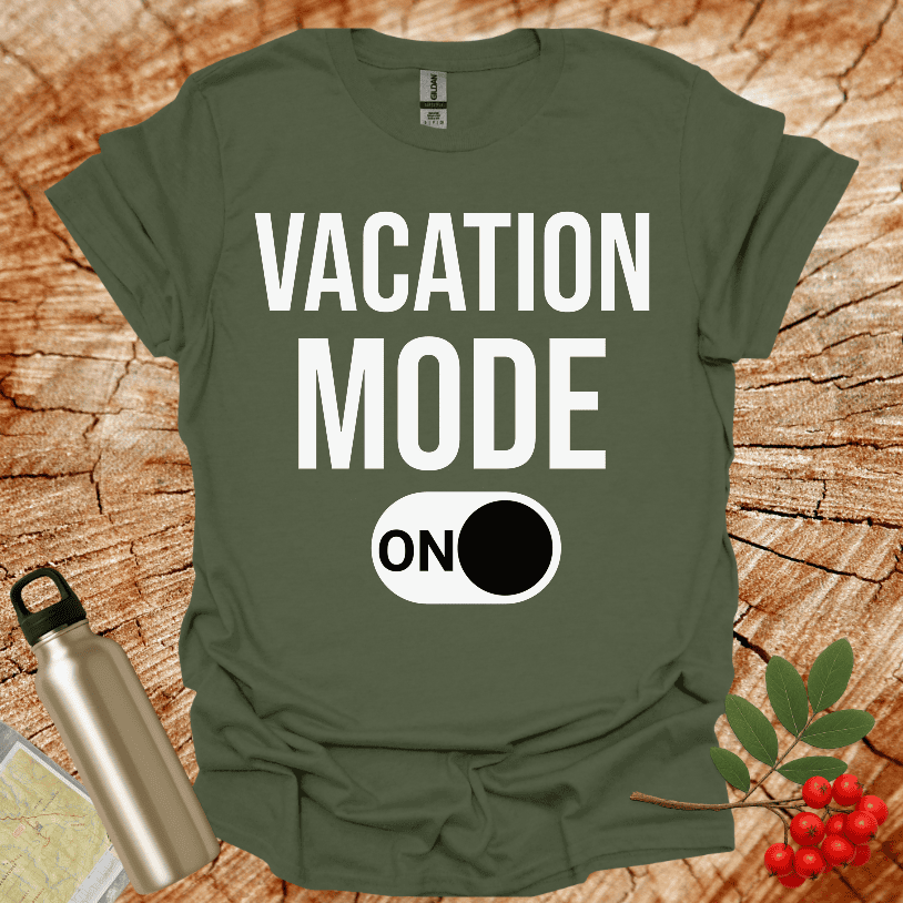 Vacation Mode ON Black T-Shirt