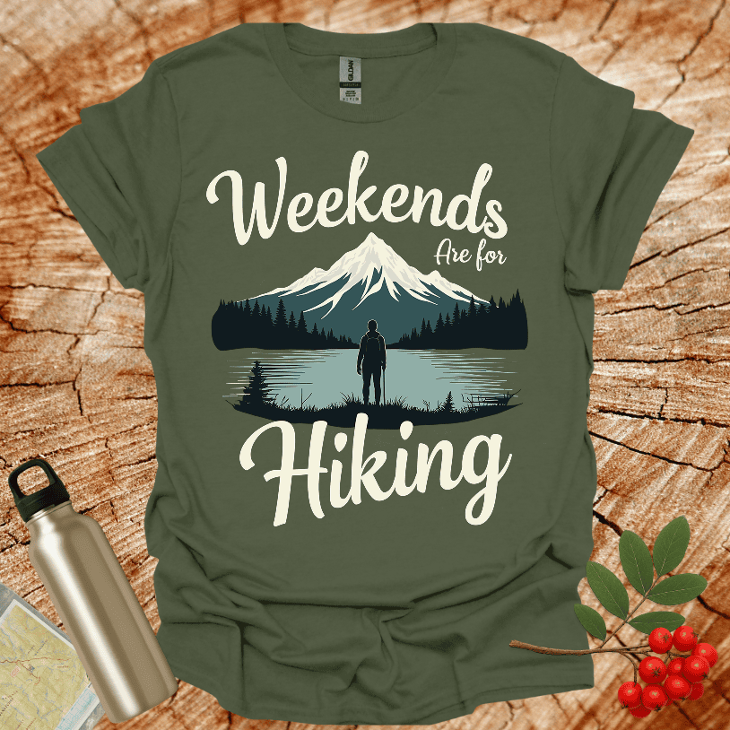 Weekends Are For Hiking Snowy Mountain T-Shirt