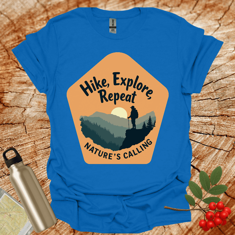 Hike Explore Repeat Nature is calling Polygon T-Shirt
