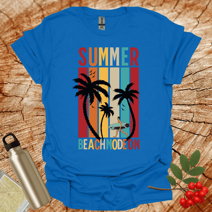 Summer Beach Mode On Male Surfer T-Shirt