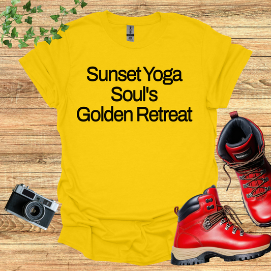 Sunset Yoga Souls Golden Retreat T-Shirt