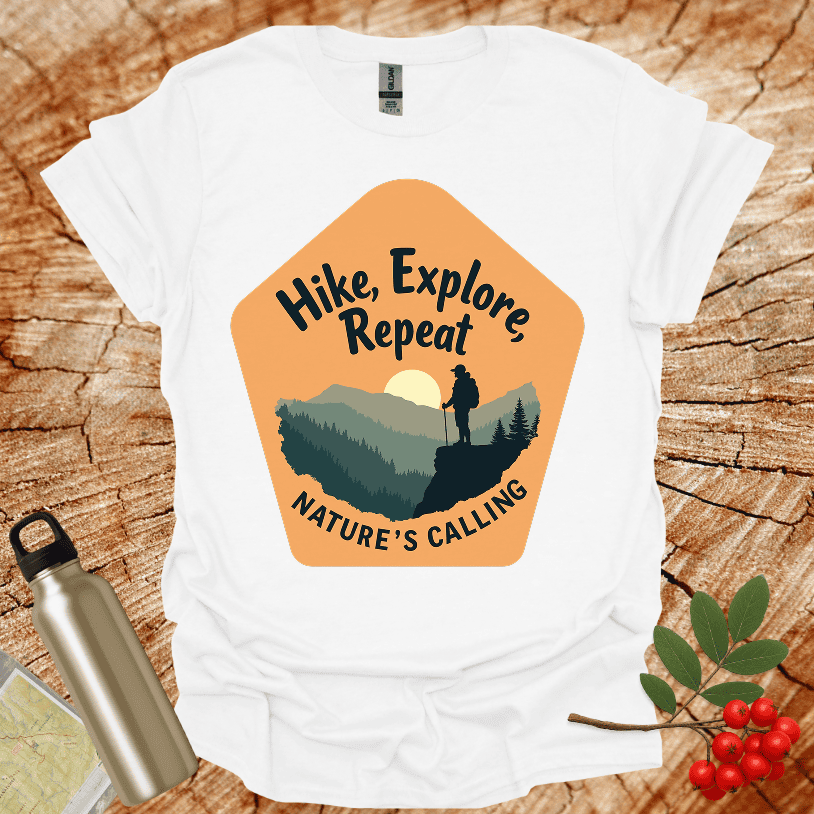 Hike Explore Repeat Nature is calling Polygon T-Shirt
