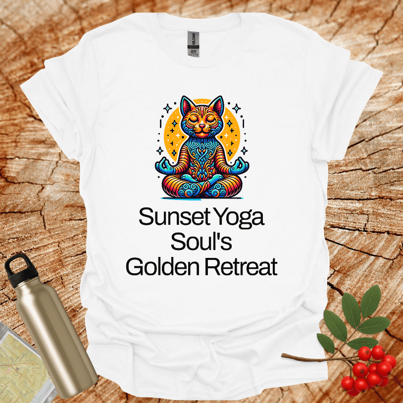 SunSet Yoga Cat Golden Retreat T-Shirt